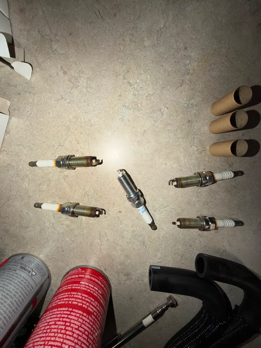 The old spark plugs