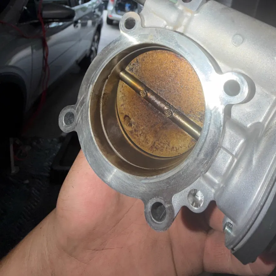 Throttle body before cleaning